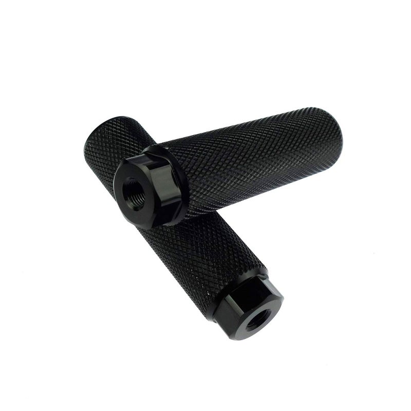 Zelerdo 2 Pairs Aluminum Alloy Bike Pegs for Mountain Bike Cycling Rear Stunt Pegs Fit 3/8 inch Axles (Pure Black and Red, 100x28 mm) - Image 3